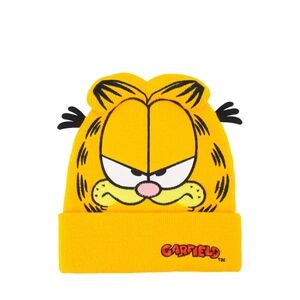 Garfield Beanie Hat, Winter Knit Cap with 3D Ears and Whiskers